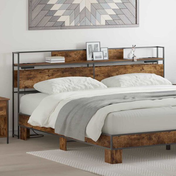 vidaXL F&ouml;rvaringshuvudgavel R&ouml;kf&auml;rgad ek 180 cm Konstruerat tr&auml;