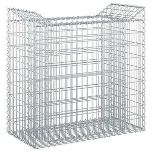 vidaXL Gabion upph&ouml;jd s&auml;ng Silver 50 x 100 x 100 cm Galvaniserat St&aring;l