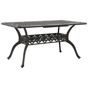vidaXL Tr&auml;dg&aring;rdsbord brons 150x90x72 cm gjuten aluminium