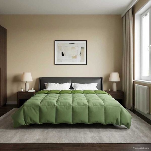 vidaXL Sommar Duvet Quiltad Gr&ouml;n 240 x 260 cm Mikrofiber