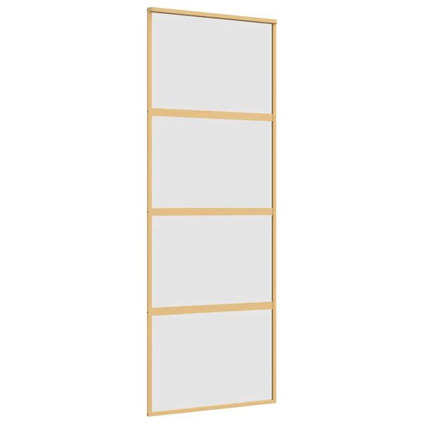 vidaXL Skjutdörr guld 76x205 cm frostat ESG-glas och aluminium