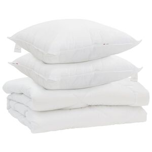 vidaXL Dunt&auml;cke med kudde 3 st Vit Mikrofiber