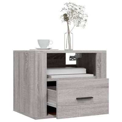vidaXL Väggmonterade sängbord grå sonoma 50x36x40 cm