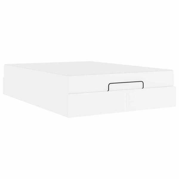 vidaXL S&auml;ngram med madrass med madrass 2 pcs Vit PVC