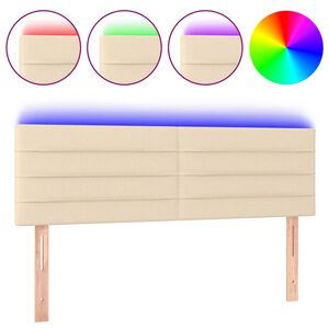 vidaXL S&auml;nggavel LED gr&auml;ddvit 144x5x78/88 cm tyg