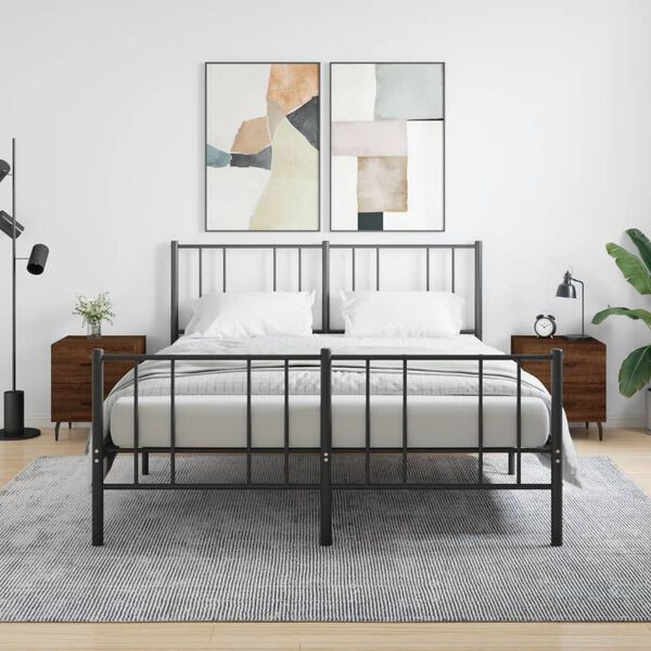 vidaXL S&auml;ngbord 2 st brun ek 40x35x47,5 cm konstruerat tr&auml;