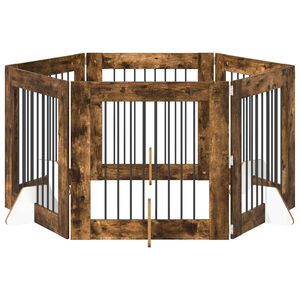 vidaXL Hundgrind med st&auml;llningar 6 pcs R&ouml;kt ek 80 x 80 cm