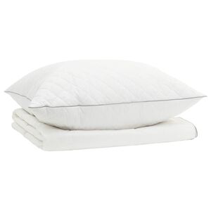 vidaXL 90% G&aring;sdun T&auml;cke Set FULDA 2 st 150 x 200 cm Sommar 100 GSM Vit