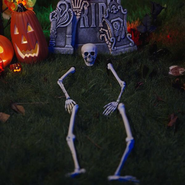 vidaXL Halloween Skelett Vit 45,5 x 13 cm Plast