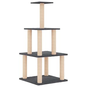vidaXL Kl&ouml;str&auml;d med sisalpelare m&ouml;rkgr&aring; 111 cm