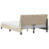 vidaXL Bed with Mattress "Hanko" Cream 140x190 cm Fabric