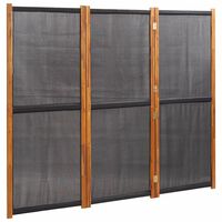 vidaXL Rumsavdelare 3 paneler svart 210x180 cm