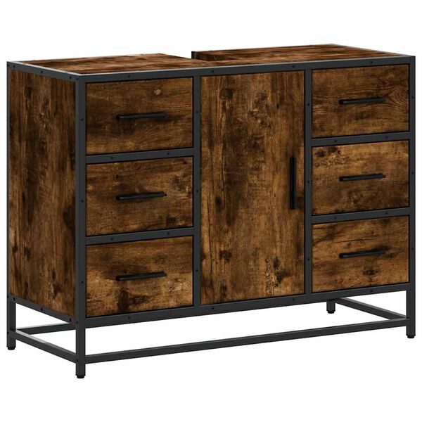 vidaXL Tv&auml;ttst&auml;llssk&aring;p r&ouml;kf&auml;rgad ek 80x33x60 cm konstruerat tr&auml;