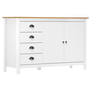 vidaXL Sk&auml;nk Hill vit 130x40x80 cm massiv furu