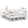 vidaXL S&auml;ng med bokhylla utan madrass vit 135x190cm massiv furu