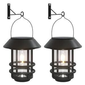 vidaXL Soldrivna vägglyktor 2 st vit