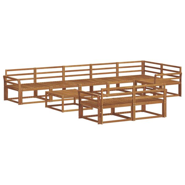 vidaXL Utomhussoffset 9 pcs Naturf&auml;rg Massivt Akaciatr&auml;