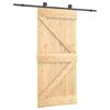 vidaXL Skjutd&ouml;rr Naturlig och svart 95 x 210 cm Massiv furutr&auml;d&ouml;rr