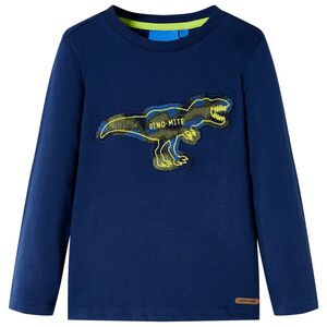 vidaXL T-shirt med l&aring;nga &auml;rmar f&ouml;r barn marinbl&aring; 104