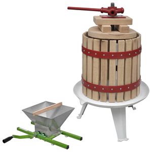 vidaXL Frukt- och vinpress set 2 delar