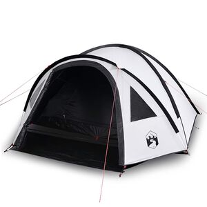 vidaXL Kupolt&auml;lt 4 personer vit m&ouml;rkl&auml;ggningstyg vattent&auml;tt