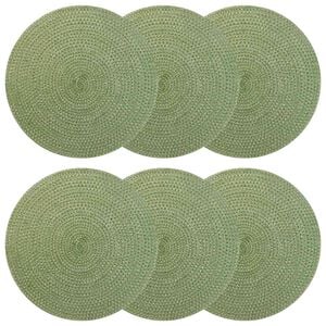 vidaXL Jute Placemats 6 st Olivgr&ouml;n 100% Tossa Jute