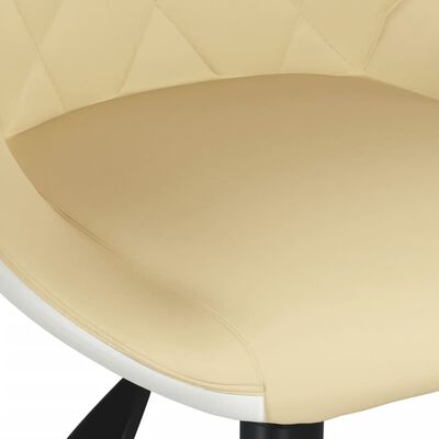 vidaXL Snurrbar matstol gräddvit och vit konstläder