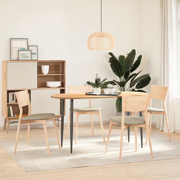 vidaXL Bordsskiva 140x60x2 cm massiv ek oval