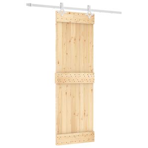 vidaXL Skjutd&ouml;rr Naturlig och vit 70 x 210 cm Massiv furutr&auml;d&ouml;rr