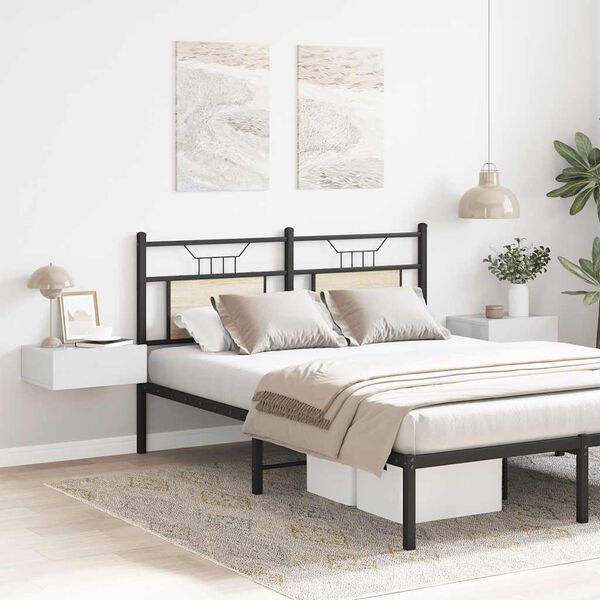 vidaXL Svävande sängbord 2 st vit högglans 40x30x15 cm konstruerat trä