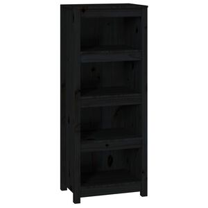 vidaXL Bokhylla svart 50x35x125,5 cm massiv furu