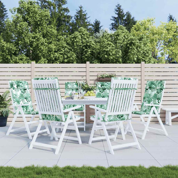 vidaXL Stolsdynor f&ouml;r stolar med h&ouml;g rygg 6 st bladm&ouml;nster oxfordtyg