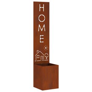 vidaXL Tr&auml;dg&aring;rds integritetssk&auml;rm Rostig 32 x 32 x 150 cm cortenst&aring;l