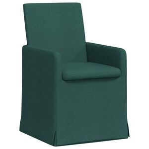 vidaXL Matstolar 2 st Tyg M&ouml;rkgr&ouml;n 57 x 68 x 94 cm