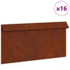 vidaXL Snigelfence 16 st 50 x 3,5 x 25 cm V&auml;derbest&auml;ndig st&aring;l Rostig