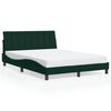 vidaXL Bed Frame with LED without Mattress "Hanko" Dark Green 140x190 cm Velvet