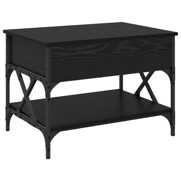 vidaXL Kaffeebord Svart Ek 70x50x50cm Konstruerat tr&auml;