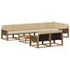 vidaXL Utomhussoffset med kudde 9 pcs Naturlig och Beige