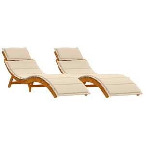 vidaXL Sols&auml;ng 2 st Massivt Akaciatr&auml; Beige