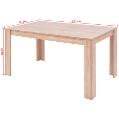 vidaXL Matbord och matstolar 5 delar konstläder ek svart