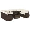 vidaXL Loungegrupp 10 delar med brun dynor konstrotting