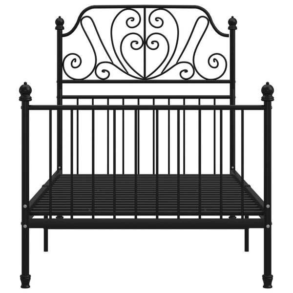vidaXL Sängram svart metall 100x200 cm