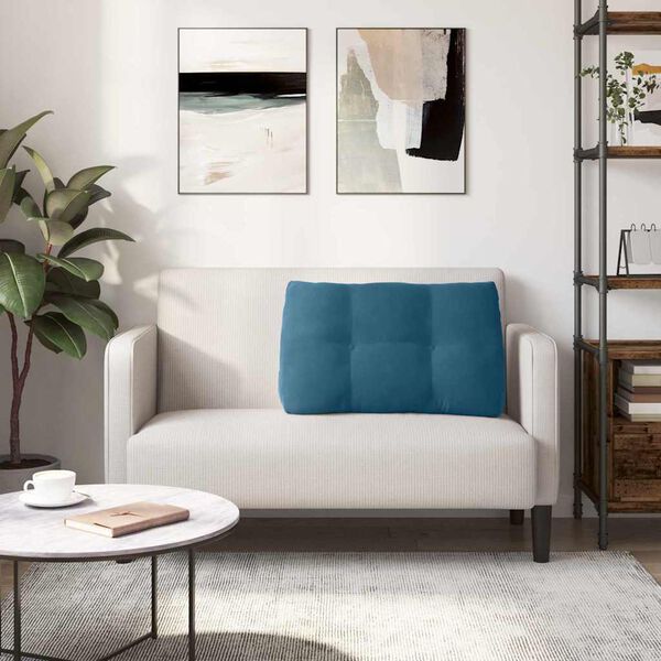 vidaXL Ryggkudde Bl&aring; 80 x 24 x 50 cm Sammet