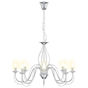 vidaXL Justerbar takkrona E14 Metall Krom &Oslash; 78 x 101 cm