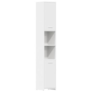 vidaXL Badrumssk&aring;p vit 30x30x183,5 cm konstruerat tr&auml;