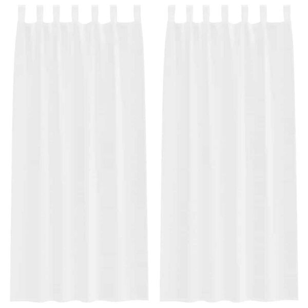 vidaXL Voile Gardin med gardiner 2 pcs Vit 225 x 140 cm Polyester