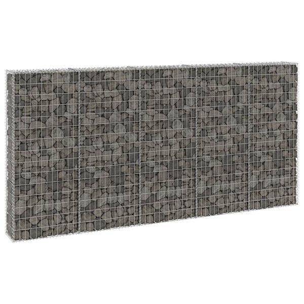vidaXL Gabionmur galvaniserat st&aring;l 300x30x150 cm