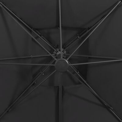 vidaXL Frihängande parasoll med ventilation 300x300 cm svart