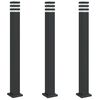 vidaXL Utomhusgolvlampor med eluttag 3st svart 110 cm aluminium