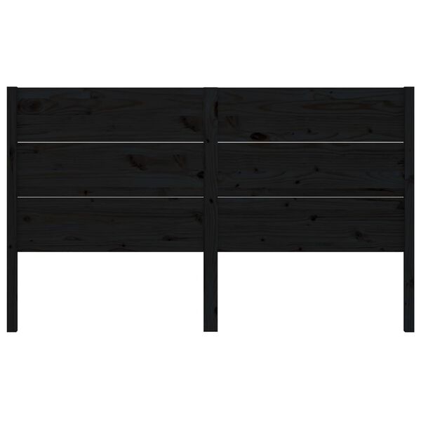 vidaXL Sänggavel svart 206x4x100 cm massiv furu
